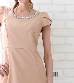 パーティードレスシンプルなのに大人可愛いバックフリル袖あり20代/30代春/夏/秋/冬全3色S/M/Lパーティードレス結婚式ワンピースお呼ばれパーティードレス袖あり二次会謝恩会同窓会パーティ【あす楽_土曜営業】【RCP】