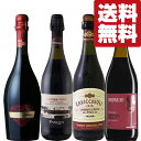 【送料無料・ワイン 飲み比べセット】当店厳選!イタリア産スパークリング赤ワイン「ランブルスコ」 750ml 4本 飲み比べセット(北海道・沖縄は送料+990円...