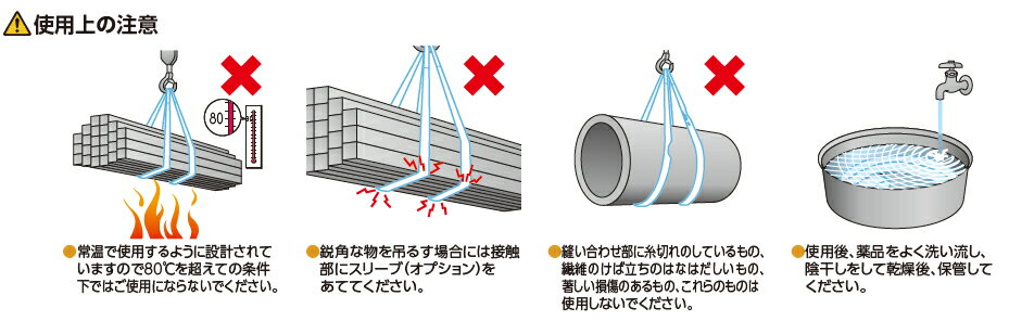 OH(オーエッチ工業)　吊具　ベルトスリング　PE-25-2.0　アピックスPE（両端アイ形）　耐薬品専用　最大使用荷重：500kg　長さ：2.0m　[受注生産品]