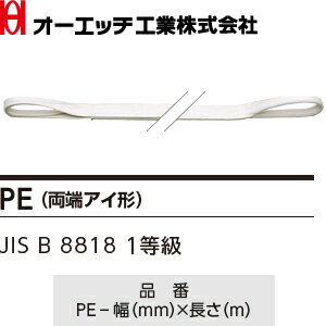 OH(オーエッチ工業)　吊具　ベルトスリング　PE-100-2.0　アピックスPE（両端アイ形）　耐薬品専用　最大使用荷重：2,000kg　長さ：2.0m　[受注生産品]