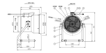 スイデン(Suiden)　送排風機(俯仰角調整可能)　マルチアングルファン　SJF-300LA-1　ジェットスイファン　SJF-LA　羽根径φ288　100V