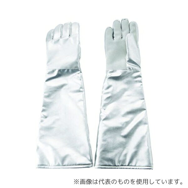 【アズワン AS ONE】汎用器具・消耗品 保護・手袋・ウエア2 特殊手袋II(耐熱、保温) ●難燃性機能を持ったメタ系アラミド繊維にアルミコーティング加工を施し、優れた遮熱性があります。 ●断熱材を中間層全体に入れたことにより、優れた耐熱性があります。 ●手のひらに牛床革を貼っているため耐久性に優れています。 ●炉前、ボイラー回りなどの遮熱性・耐熱性が必要な作業用。 商品の仕様 ●色:シルバー ●サイズ:フリー ●全長(cm):60.0 ●手のひら周り(cm):29.0 ●中指長さ(cm):10.0 ●厚さ(mm):3.3 ●素材耐熱温度(℃):200 ●素材耐熱温度:200℃ ●材質/仕上:表/メタ系アラミド繊維(アルミコーティング加工)、中/アラミド繊維、パイロメックス(R)繊維断熱材、裏/綿、手のひら/牛床革 ●原産国:日本 ●コード番号:116-0687 ●JANコード：4989999949940 【※ご注意ください】商品は代表の画像を使用しています。