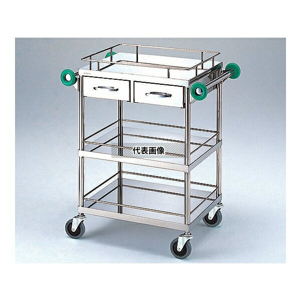 ナビス(アズワン) TSC-900 とっても静かな回診車(引出2個付き)(3段) 900(1090)×600×850mm