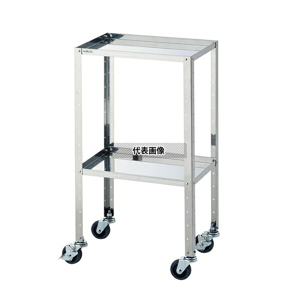 ナビス(アズワン) ステンレス静音ワゴン(組立式) レギュラー2段 464×314×846