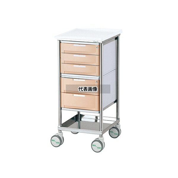 ナビス(アズワン) 5段BOX ピーチ ナビスメイト・トレイワゴン