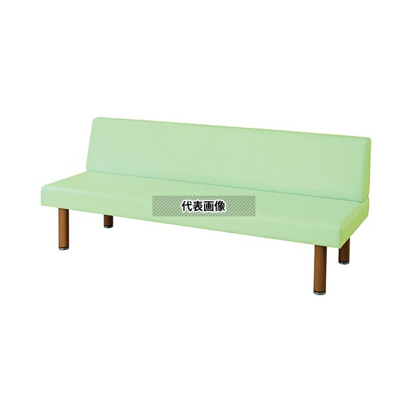 ナビス(アズワン) 1600LG-H ロビーベンチ(背付き・木目調) ライムグリーン