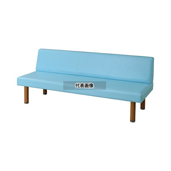 ナビス(アズワン) 1800SB-L ロビーベンチ(背付き・木目調) スカイブルー
