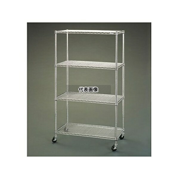 エスコ EA976AZ-3 910x460x1585mm メタルラック(大口径キャスター付)