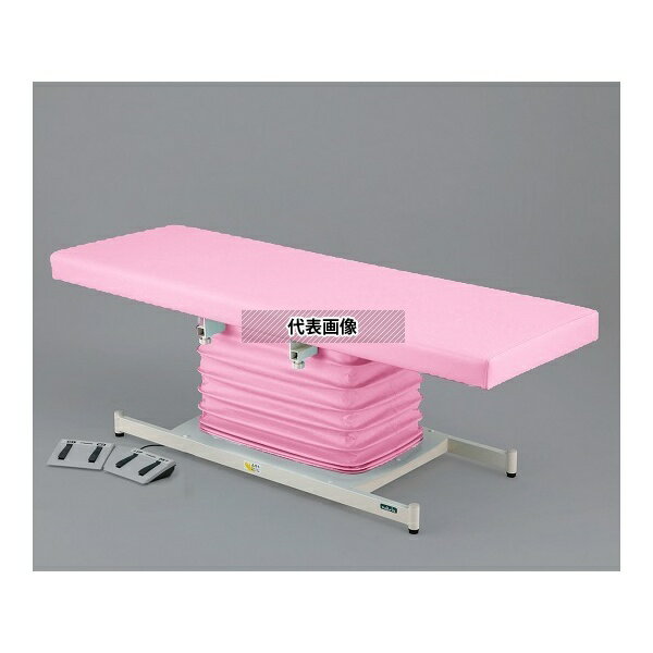 ナビス(アズワン) ATE-6518PK-M カラフル電動診察台 スタンダード メモリ付 650×1800mm ピンク [配送制限商品]