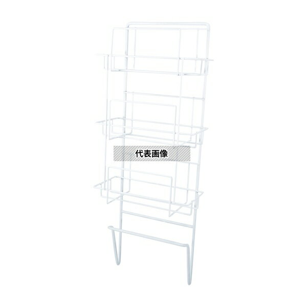 ナビス(アズワン) ボックスホルダー 横置き3段 手すり型 277×131×722mm