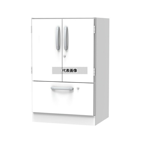 ナビス(アズワン) SL-SL 材料キャビネット(ロータイプ・棚板+引出) 664×550×1050mm 両開き扉 [配送制限商品]