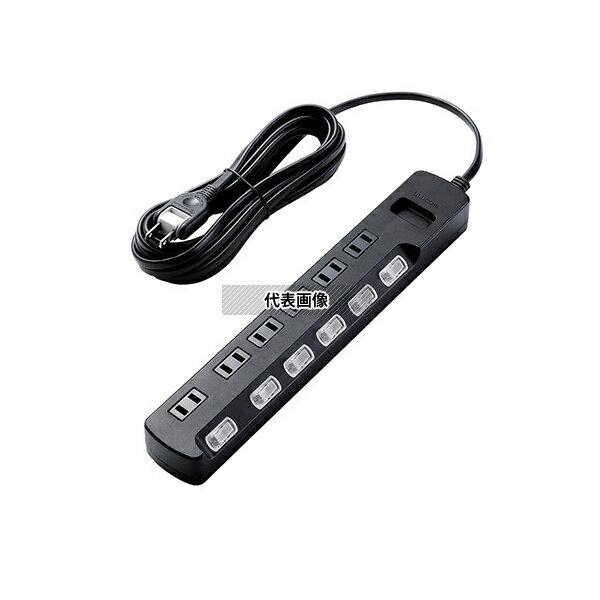 エレコム AVT-K6A-2650BK TV用ほこり防止シャッター付雷ガードタップ 差込口6個 5.0m