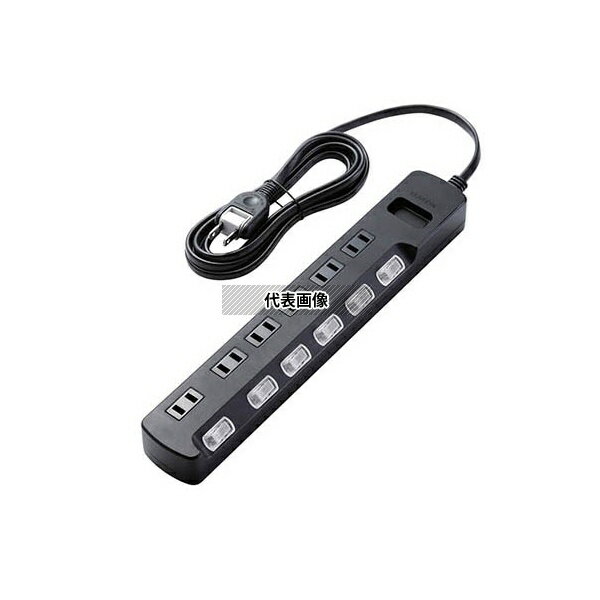 エレコム AVT-K6A-2625BK TV用ほこり防止シャッター付雷ガードタップ 差込口6個 2.5m