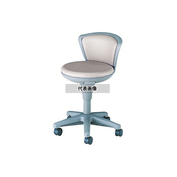 アズワン TSS-14 システムスツール ベージュ ロータイプ・背付き・キャスター有り