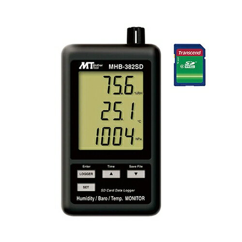 アズワン(asone) データロガデジタル温・湿度計 校正証明書付 MHB-382SD 1個