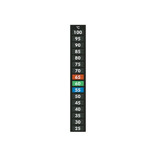 アズワン(AS ONE) 室内液晶温度シール(可逆性) 25〜100℃ 16LR25 1ケース(10枚入り)