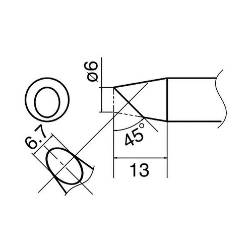 アズワン(AS ONE) ハイパワーはんだごて用こて先 T33-BC6 1個