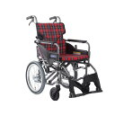 カワムラサイクル 車いす(アルミ製・背折れ式) 赤チェック 535×960×915mm KMD-A16-40-M A10 1台