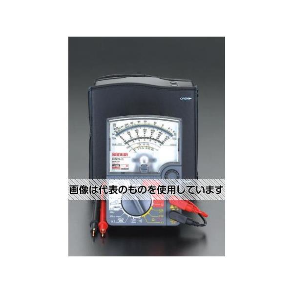 【アズワン AS ONE】実験室設備 工具類 工具、道具 商品の仕様 ●メーカー：三和電気計器(sanwa) ●型番：SP21/C ●直流電圧：0.3/3/12/30/120/600V ●交流電圧：12/30/120/300/600V ●直流電流：60μ/30m/0.3A ●抵抗：2k/20k/2MΩ ●電源：R6P(単3形)×2 ●サイズ：104(W)×34(D)×158(H)mm ●重量：270g ●仕様：本体 ●コンデンサ容量(F：500μF ●バッテリーチェック：1.5V用 ●内蔵ヒューズ：F0301(0.5A/250VΦ5×20mm)×1 ●付属品：テストリード付(EA707NA-2)、 予備ヒューズ(F0301)、携帯ケース、取扱説明書 ●耐衝撃メータ ●導通チェックブザー付 ●落としても壊れにくい耐ショックのトートバンドメータ採用 ●±DCVゼロセンターメータ搭載 ●過電圧から回路を守るヒューズ・ダイオードの二重保護機能 【※ご注意ください】商品は代表の画像を使用しています。