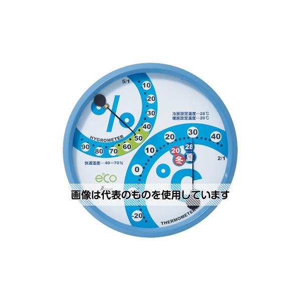 シンワ測定 温湿度計　F-2L　環境管理　丸型15cm　アクアブルー 70501 1個(4.0)