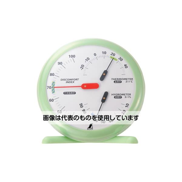 シンワ測定 温湿度・不快指数計　R-1　丸型15cm　リーフグリーン 70480 1個