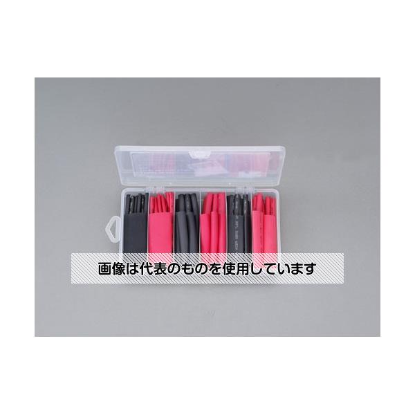 エスコ 熱収縮チューブセット(防水/黒・赤/80ピース) EA944BH-21 入数：1組