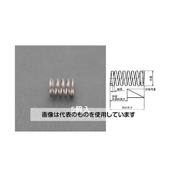 エスコ 2.5x0.2 / 7.0mm 押しスプリング(ステンレス/5本) EA952SF-12 入数：1パック(5本入)