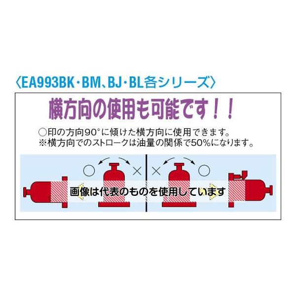マサダ製作所 10 ton/170-340mm 油圧ジャッキ(低床型) EA993BK-10 入数：1台