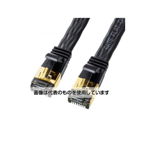 アズワン(AS ONE) 2 m フラットLANケーブル(CAT8/ブラック) EA764BB-463 入数：1本