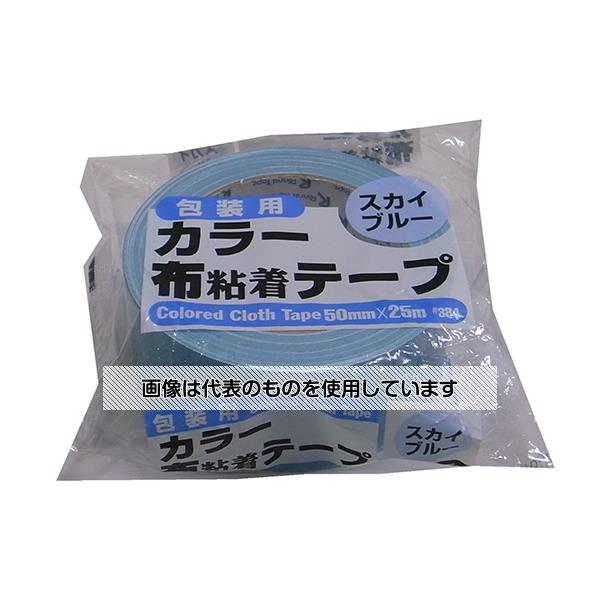 リンレイ カラー布粘着テープNO.384 50mm×25m スカイブルー 30巻入 RT384-SKY-BLE5025 入数：1箱(30巻入)