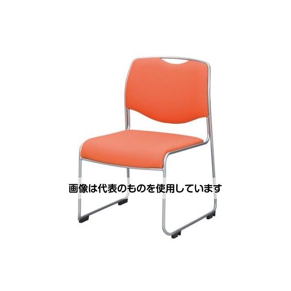 エスコ スタッキングチェアー(オレンジ) EA956XF-18 入数：1個