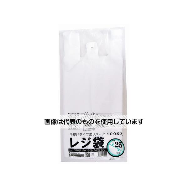 紺屋商事 レジ袋乳白 東25号 210(340)×480(100枚/冊) 00722125 入数：1パック(100枚入)