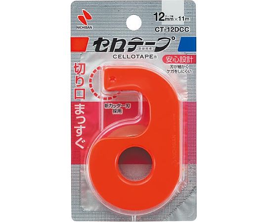 ニチバン セロテープ小巻カッター付まっすぐ切れる Cレッド CTー12DCC 入数：1個
