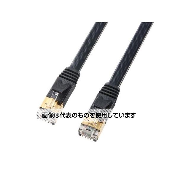 アズワン(AS ONE) 1 m フラットLANケーブル(CAT7/ブラック) EA764BB-132 入数：1個