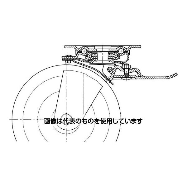 アズワン(AS ONE) 250mm キャスター(自在金具・前輪ブレーキ付) EA986HC-250 入数：1個