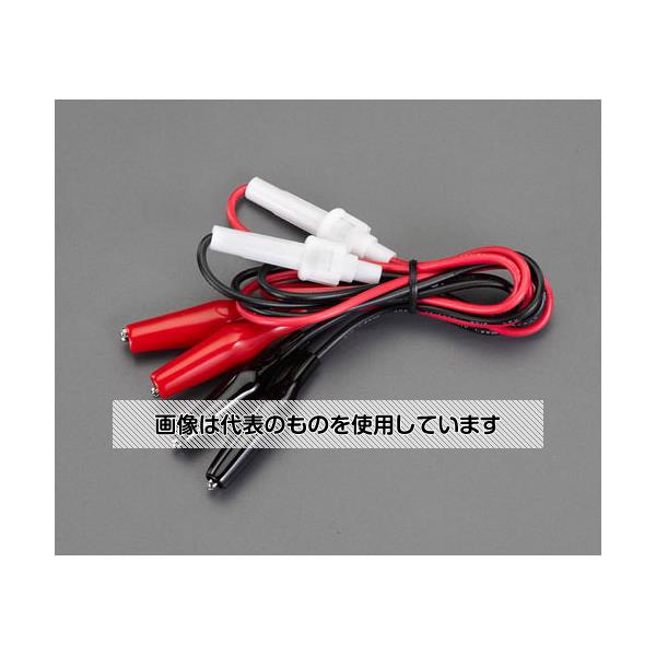 エスコ 1000mm テストリード(両端クリップ/ヒューズホルダー/2本) EA940DT-77 入数：1セット