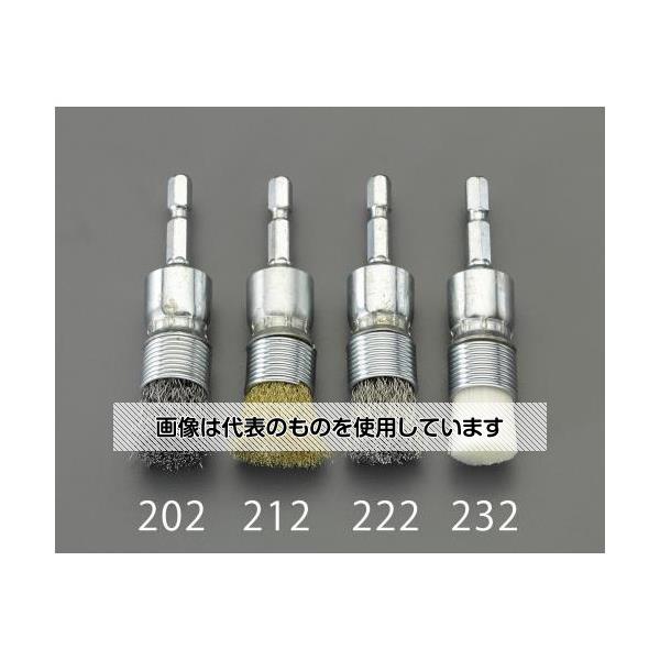 エスコ 15mm 六角軸 軸付ブラシ(エンド型/真鍮) EA819BL-221 入数：1個