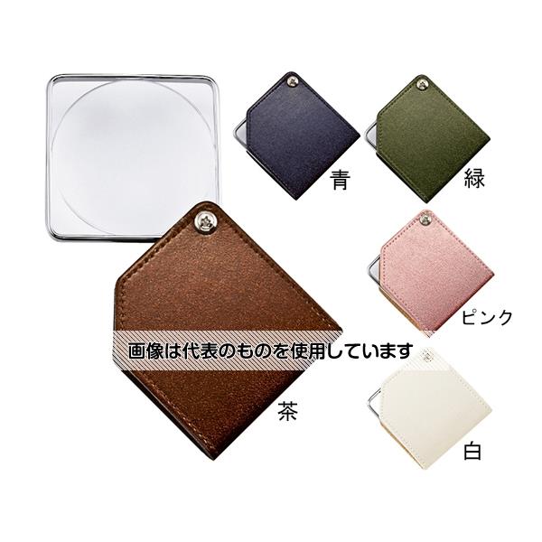クリアー光学 携帯用ルーペ 本革 拡大鏡 プラレンズ 3倍 63mm 青 L-363 入数:1個