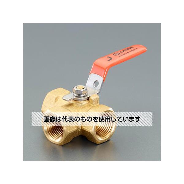 アズワン(AS ONE) Rc 1/4" 三方ボールバルブ(真鍮製) EA470AT-2 入数：1個