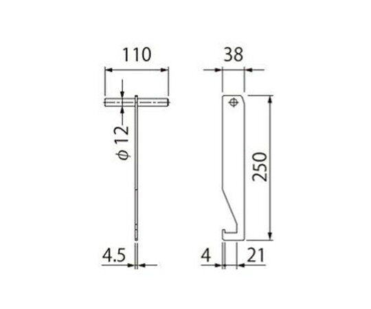 アズワン(AS ONE) 250mm グレーチング開閉ハンドル EA993G-30 入数：1本