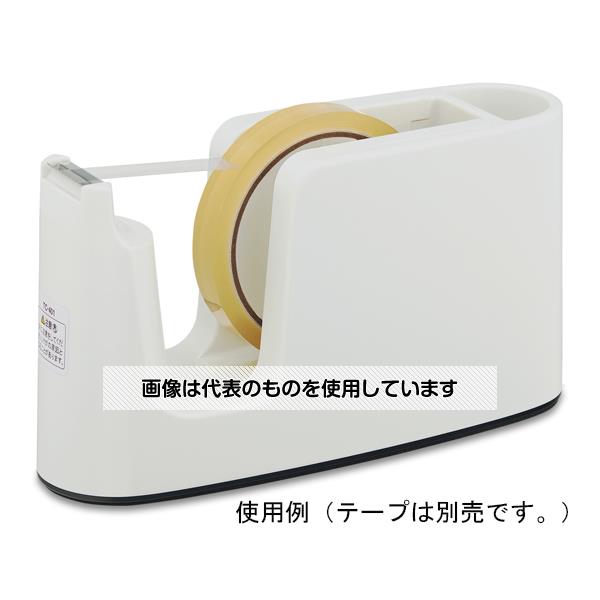 【アズワン AS ONE】実験室設備 工具類 工具、道具 ●シンプルでシックなな卓上テープカッター。ペンやはさみが立てられる便利なポケット付タイプ。 ●しっかりした重みもあるのでずれにくい。また、移動したいときは、重くても刃の下の部分がつかみやすい構造になっていて安心です。 ●ワンタッチテープ交換：プーリーを使用せずにテープを素早く簡単に交換できます ●※セロハンテープは付属しておりません。 商品の仕様 ●カラー：ホワイト ●外形寸法：W70×D218×H120mm ●質量：約1.4kg ●使用テープ(巻芯径)：1型(インチ)(25mm)・3型(インチ)(約75mm)両用 ●テープ幅：24mm、テープ長さ70mまで対応可 ●材質：本体=100％再生ポリプロピレン(PP)、底板=100％再生HIPS、テープ保持具／ナイロン ●JANコード：4977564687540 【※ご注意ください】商品は代表の画像を使用しています。