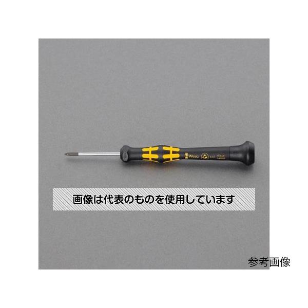 【アズワン AS ONE】実験室設備 工具類 工具、道具 ●人間工学に基づいたクラフトフォームハンドルにより、手にかかる負担を軽減します。 ●ブラックポイント刃先仕上げにより、ネジにぴったりフィットし、先端の耐食性を高めます。 商品の仕様 ●サイズ：0 ●軸長：40mm ●全長：137mm ●軸径：2.5mm ●静電対策仕様 ●スマートフォンやポータブルゲーム機のメンテナンスに 【※ご注意ください】商品は代表の画像を使用しています。