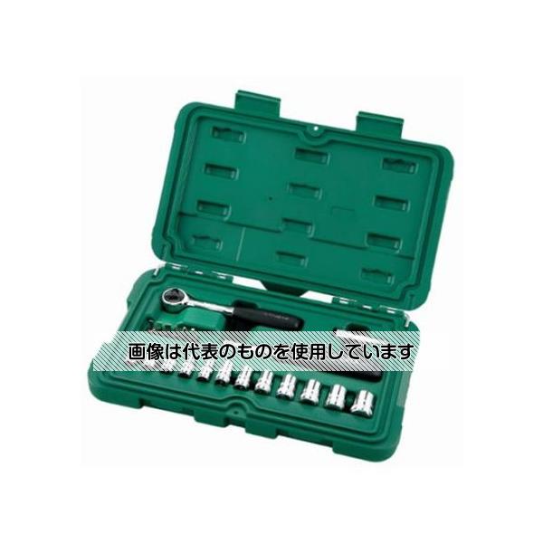 【アズワン AS ONE】実験室設備 工具類 工具、道具 商品の仕様 ●差込角：1/4" ●ソケット(六角)：4・5・6・7・8・9・10・11・12・13・14mm ●ラチェットハンドル：143mm ●エクステンションバー：50mm ●(-)ビット：4・5・6mm ●(+)ビット：#1・#2・#3 ●ビットホルダー ●スピンナーハンドル ●ラチェットはクイックリリースタイプ 【※ご注意ください】商品は代表の画像を使用しています。