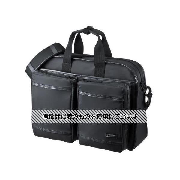 【アズワン AS ONE】実験室設備 工具類 工具、道具 ●超撥水素材＆止水ファスナーで水に強い軽量パソコンバッグ。(3WAYタイプ) ●リュック、ショルダー、手提げに対応した3WAYバッグです。 ●表面は強力に水をはじく超撥水加工が施されています。 ●止水ファスナーで水の浸入を防ぎます。※完全防水ではありません。 ●軽快に持ち運べる軽量タイプです。 ●前面にタブレットが収納できるファスナーポケット付きです。 ●キャリーのハンドルに通せるキャリーサポーター付きです。 ●超撥水素材＆止水ファスナーで水に強い軽量パソコンバッグ。(3WAYタイプ) 商品の仕様 ●サイズ(W×D×H)mm：420×140×310 ●カラー：ブラック ●重量(kg)：0.81 ●材質：ナイロンツイル 【※ご注意ください】商品は代表の画像を使用しています。
