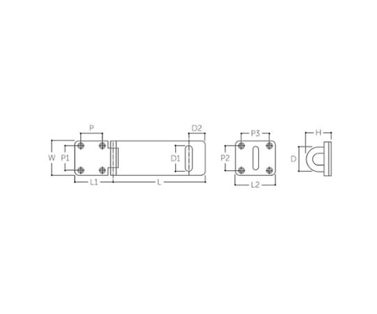 アズワン(AS ONE) 135mm 掛金(鋼板製/黒) EA951BB-100 入数：1個