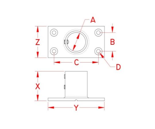アズワン(AS ONE) 25mm パイプ用アングルベース(ステンレス製) EA951EW-154 入数：1個