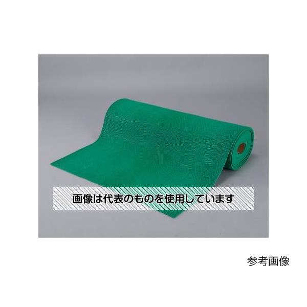 【アズワン AS ONE】実験室設備 工具類 工具、道具 ●歩行者のすべり止め対策に。現場の足元整備に。 ●高いグリップ性能で足元のすべり止め対策に適しています。適度な弾力で歩行時の衝撃を和らげます。 ●マット全面がメッシュ構造になっていて透水性に優れています。 ●ロール形状、長尺仕様で簡単に設置できます。 ●ケーブル、配線のつまづき防止に。カッター、ハサミで簡単にカット加工することができます。 ●プールサイドや浴室のすべり止め対策になど、幅広くご利用いただけます。 ●耐久性に優れ、一時的な車両の通行でも耐えられます。(※マット上で車両のハンドル操作、大型車両の通行、車両の長時間停車はお避けください。破損・跡残りが発生する可能性があります。) 商品の仕様 ●商品名：安全歩行マット ●材質：PVC ●幅(mm)：1200 ●長さ(m)：6 ●厚み(mm)：6 ●重量：約23.8kg ●カラー：グリーン ●JANコード：4550061742983 【※ご注意ください】商品は代表の画像を使用しています。