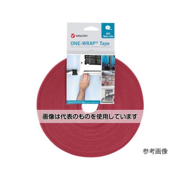Velcro ONE-WRAP テープ 幅25mm×長さ25m 赤 VEL-OW64157 入数：1巻