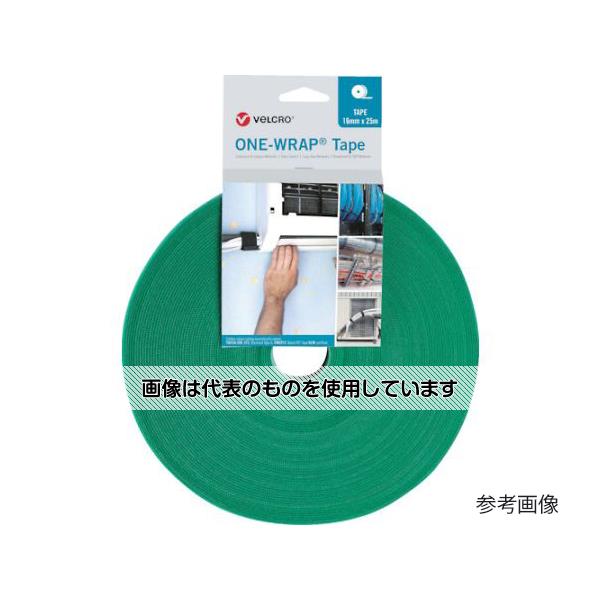 Velcro ONE-WRAP テープ 幅25mm×長さ25m 緑 VEL-OW64158 入数：1巻