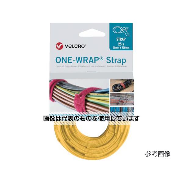 Velcro ONE-WRAP ストラップ 幅25mm×長さ300mm 黄(25本1巻き) VEL-OW64804 入数：1巻(25本入)